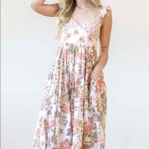Free People Love You Floral Midi Dress XS